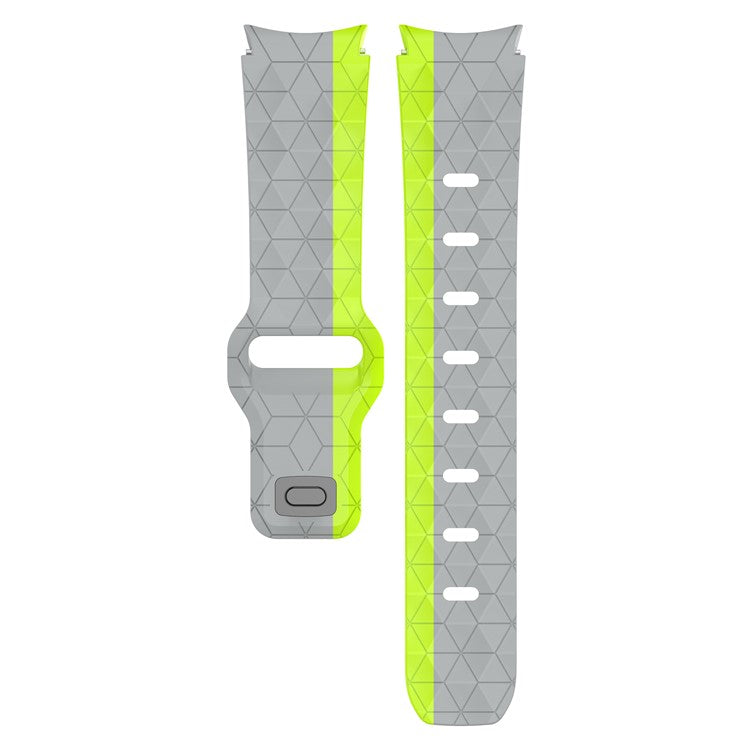 For Samsung Galaxy Watch FE / 7 / 6 / 5 / 4 Watch Band Football Pattern Replacement Silicone Strap - Grey+Green