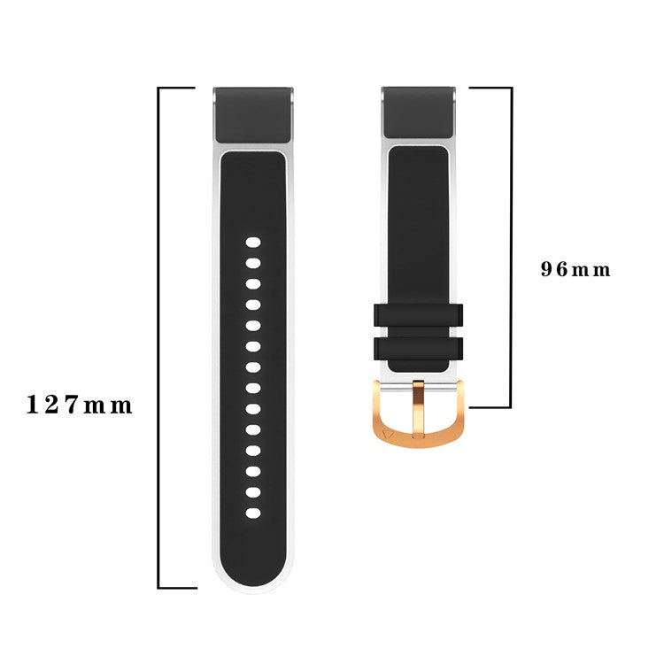 For Garmin Fenix 7S QuickFit 20mm Transparent Design Watch Strap Adjustable Silicone Band - White