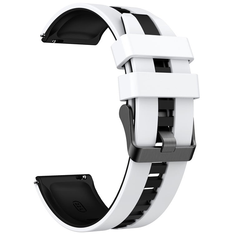 For Huawei Watch GT 3 42mm / GT 3 Pro 43mm Universal 20mm Smartwatch Strap Silicone Wrist Band - White+Black