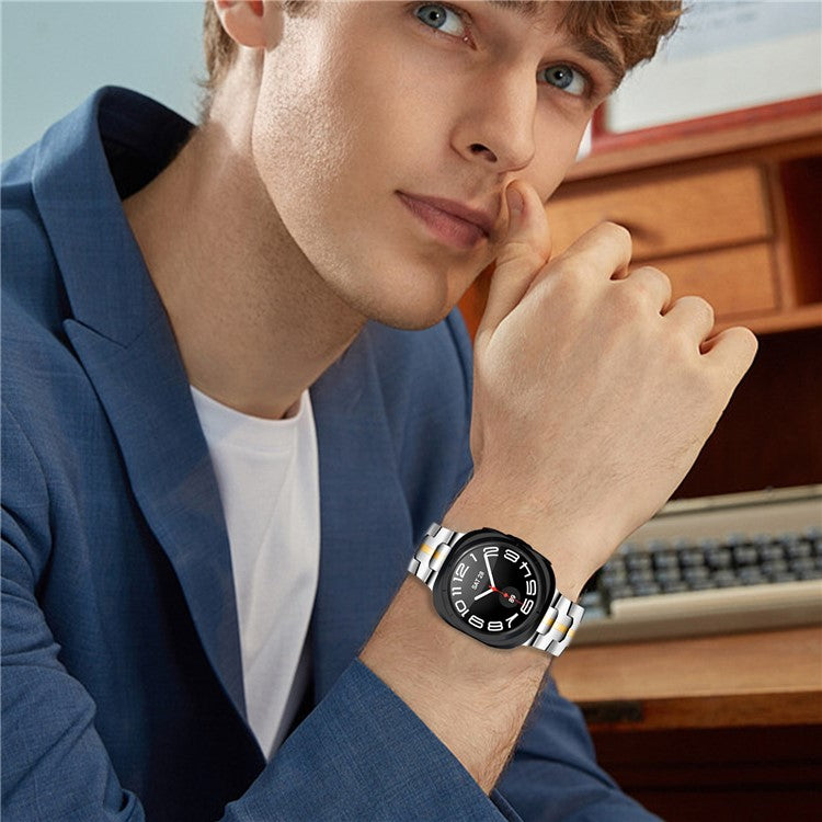 For Samsung Galaxy Watch Ultra 47mm Watch Bracelet Stainless Steel Watch Band - Silver / Gold