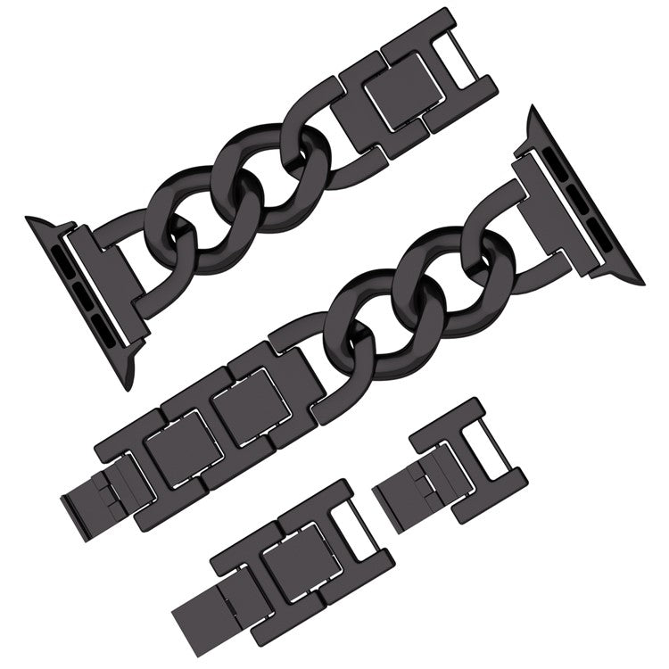 For Apple Watch 10 46mm / Ultra 2 / Ultra 49mm / 9 8 7 45mm / SE (2023) SE (2022) SE 6 5 4 44mm / 3 2 1 42mm Metal Chain Smartwatch Band - Black