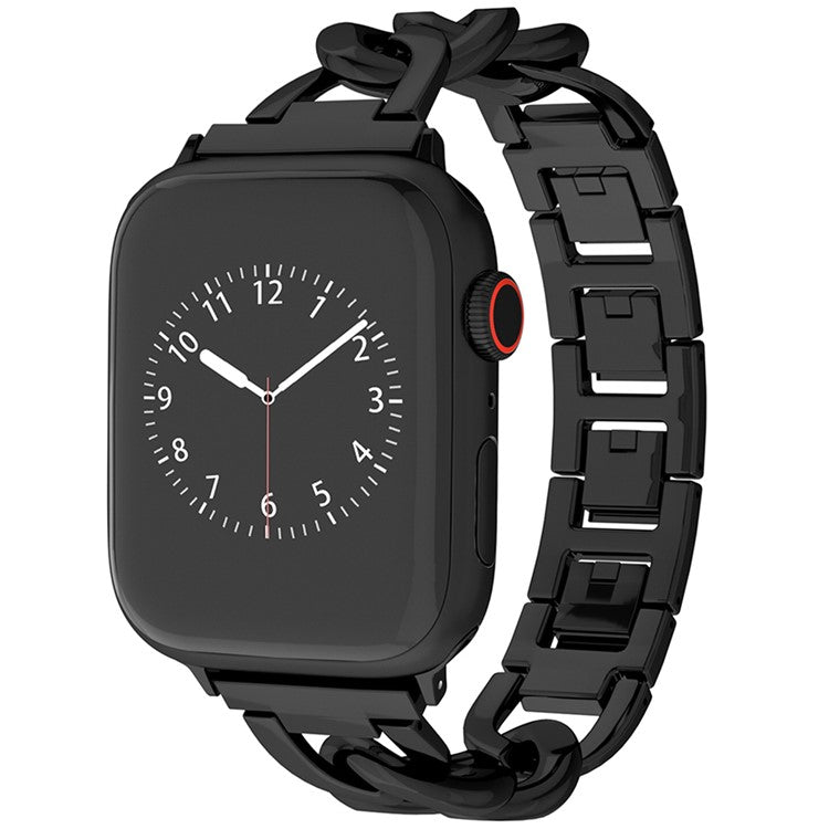For Apple Watch 10 46mm / Ultra 2 / Ultra 49mm / 9 8 7 45mm / SE (2023) SE (2022) SE 6 5 4 44mm / 3 2 1 42mm Metal Chain Smartwatch Band - Black