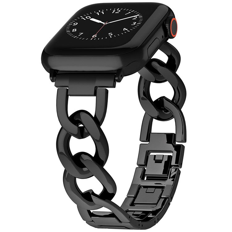 For Apple Watch 10 46mm / Ultra 2 / Ultra 49mm / 9 8 7 45mm / SE (2023) SE (2022) SE 6 5 4 44mm / 3 2 1 42mm Metal Chain Smartwatch Band - Black