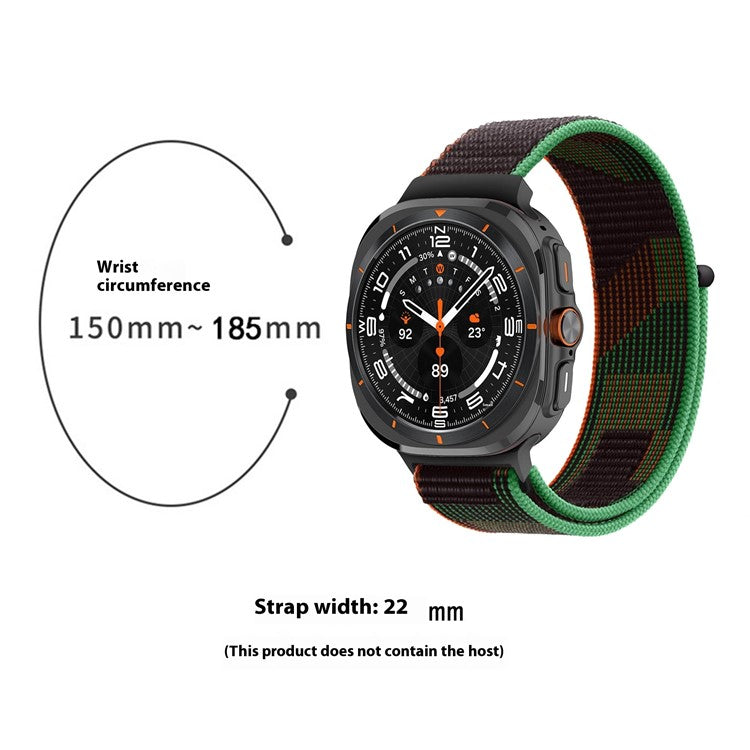 For Samsung Galaxy Watch Ultra 47mm Nylon Replacement Watch Band Magic Tape Loop Strap - Style R