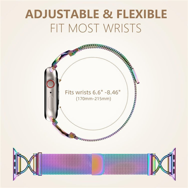 Size L Watch Band For Apple Watch Series 10 9 8 7 SE 6 5 4 3 2 1 42mm 41mm 40mm 38mm Metal Strap Wrist Band - Multi-Color