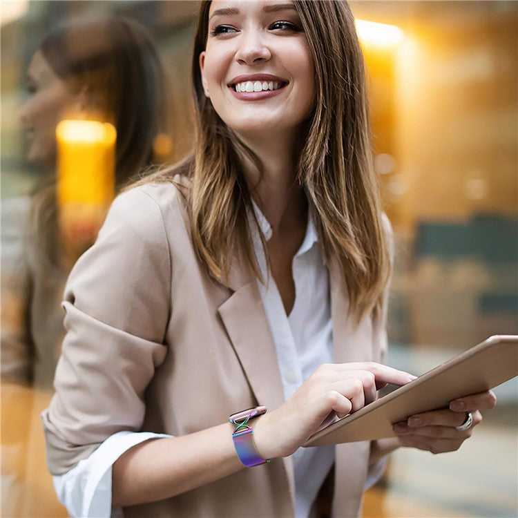 Size L Watch Band For Apple Watch Series 10 9 8 7 SE 6 5 4 3 2 1 42mm 41mm 40mm 38mm Metal Strap Wrist Band - Multi-Color