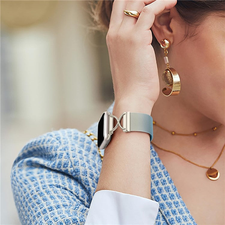 Size L Watch Band For Apple Watch Series 10 9 8 7 SE 6 5 4 3 2 1 42mm 41mm 40mm 38mm Metal Strap Wrist Band - Gradient Starlight