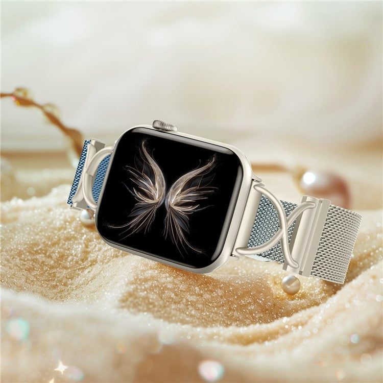 Size L Watch Band For Apple Watch Series 10 9 8 7 SE 6 5 4 3 2 1 42mm 41mm 40mm 38mm Metal Strap Wrist Band - Gradient Starlight