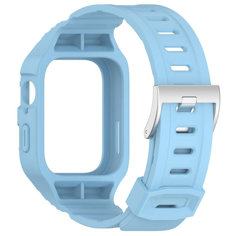 For Huawei Watch Fit 3 Silicone Band Wrist Strap with Watch Case - Blue