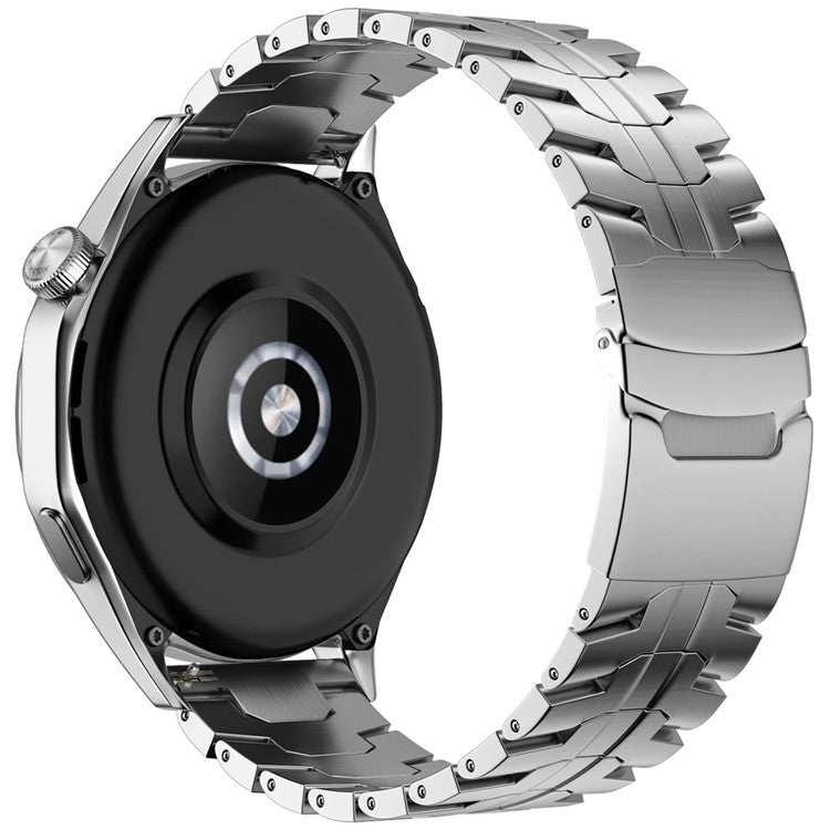For Huawei Watch GT 4 46mm / Watch 4 / 4 Pro / GT / Samsung Galaxy Watch3 45mm Titanium Alloy Strap 22mm Safety Buckle Watch Band - Silver