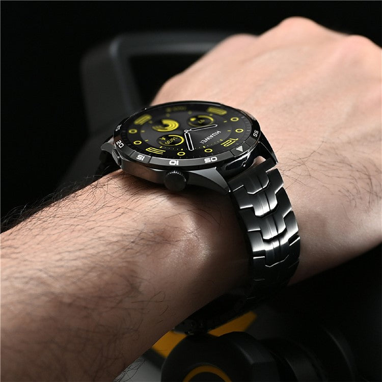 For Huawei Watch GT 4 46mm / Watch 4 / 4 Pro / GT / Samsung Galaxy Watch3 45mm Titanium Alloy Strap 22mm Safety Buckle Watch Band - Silver