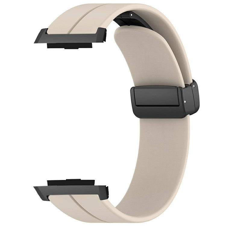 For Xiaomi Watch H1 Watchband Soft Silicone Watch Strap with Magnetic Buckle - Retro White