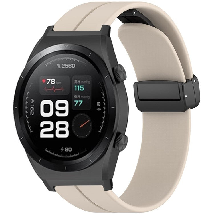 For Xiaomi Watch H1 Watchband Soft Silicone Watch Strap with Magnetic Buckle - Retro White