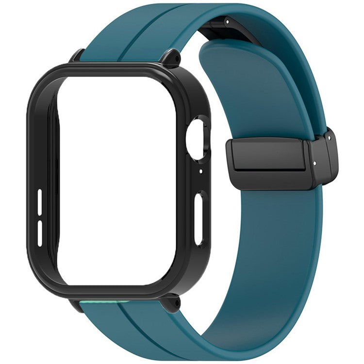 For Huawei Watch Fit 3 Magnetic Buckle Watchband Soft Silicone Watch Strap with Black
PC Watch Case - Rock Cyan