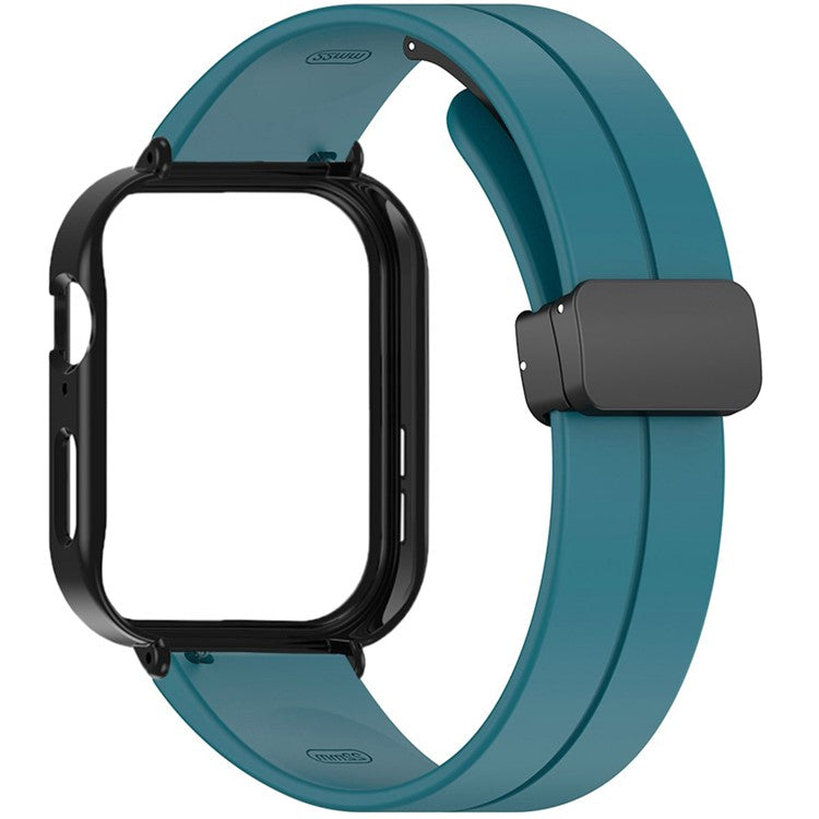 For Huawei Watch Fit 3 Magnetic Buckle Watchband Soft Silicone Watch Strap with Black
PC Watch Case - Rock Cyan