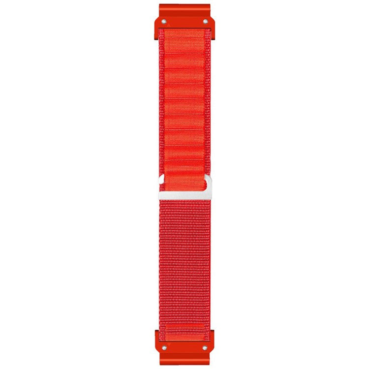 For Garmin Fenix 7 / 7 Pro / 5 Watch Band 22mm Quick Release C Buckle Nylon Watch Strap - Red