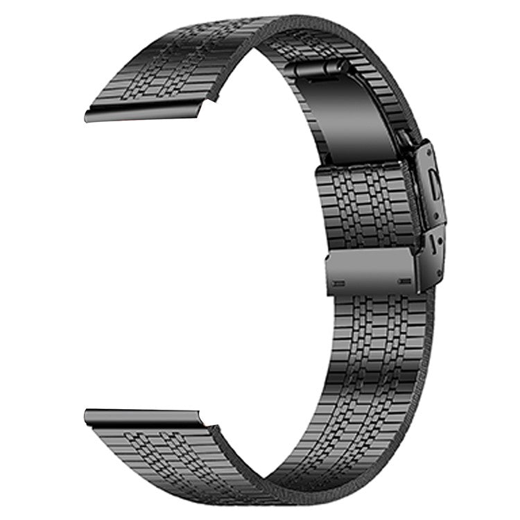 For Fossil Gen 5 Julianna Watch Band Five-Bead Folding Clasp Buckle Strap - Black
