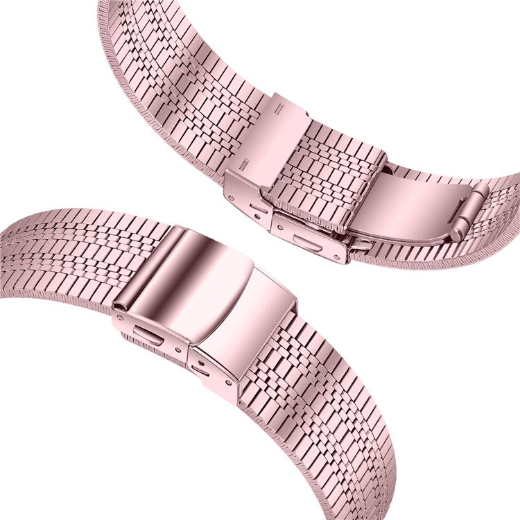 For Haylou Solar LS05 Watch Band Stainless Steel Replacement Strap - Rose Pink