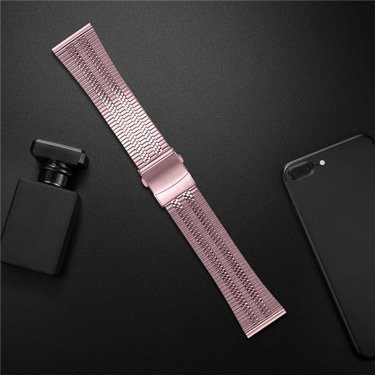 For Haylou Solar LS05 Watch Band Stainless Steel Replacement Strap - Rose Pink