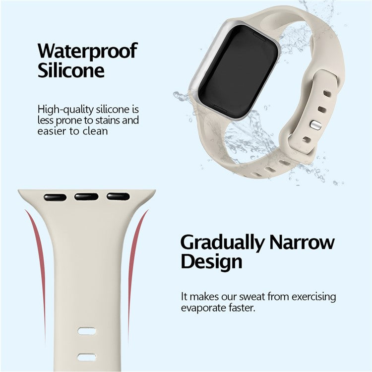 For Apple Watch Series 10 42mm / 9 8 7 41mm / SE (2023) SE (2022) SE 6 5 4 40mm / 3 2 1 38mm Watch Band Silicone Strap - Dark Purple