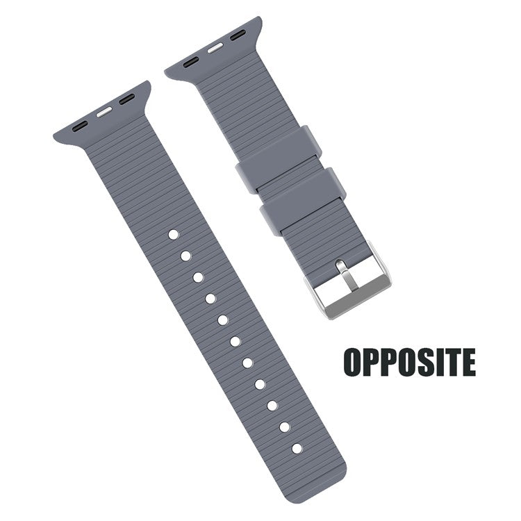 For Apple Watch Series 10 42mm / 9 8 7 41mm / SE (2023) SE (2022) SE 6 5 4 40mm / 3 2 1 38mm Strap Grid Pattern Silicone Watch Band - Teal Green