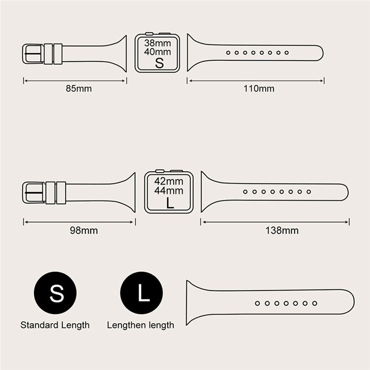 For Apple Watch Series 10 42mm / 9 8 7 41mm / SE (2023) SE (2022) SE 6 5 4 40mm / 3 2 1 38mm Band Soft Silicone Watch Strap - Coral Red