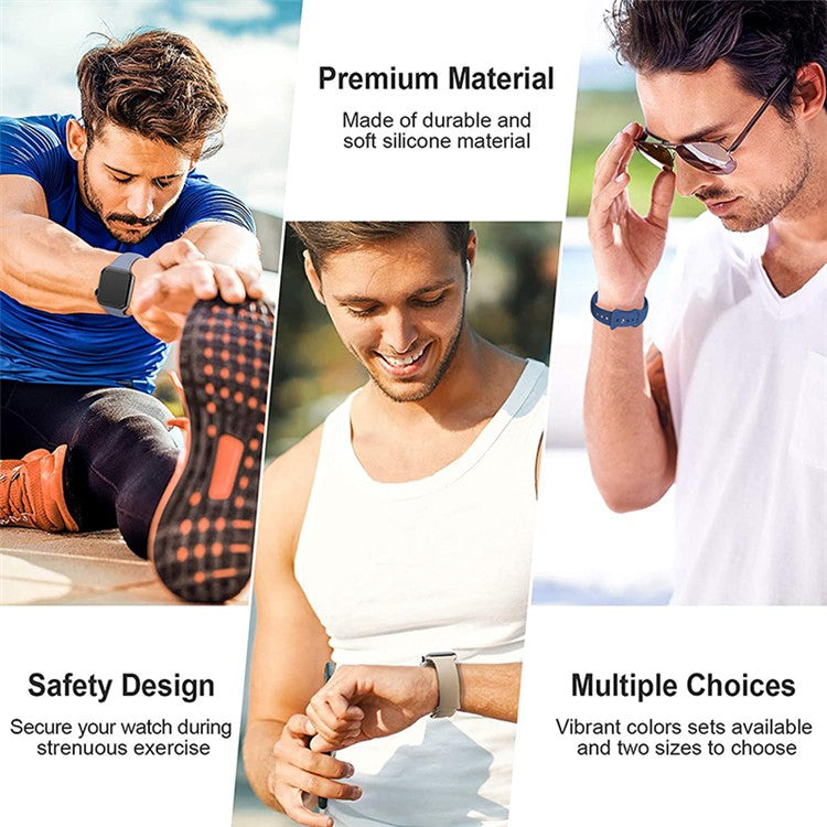 For Apple Watch Series 10 42mm / 9 8 7 41mm / SE (2023) SE (2022) SE 6 5 4 40mm / 3 2 1 38mm Watch Strap 8-Shaped Buckle Silicone Band - Rose