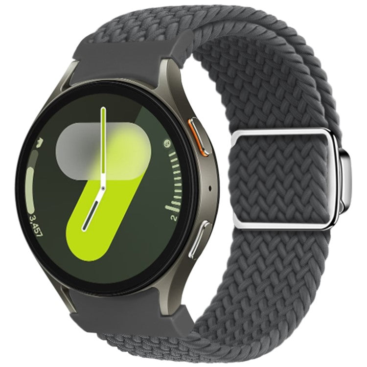 For Samsung Galaxy Watch FE 40mm / Watch7 / 6 / 6 Classic / 5 / 5 Active / 5 Pro / 4 / 4 Classic / 4 Active Braided Watch Band Magnetic Strap - Space Grey