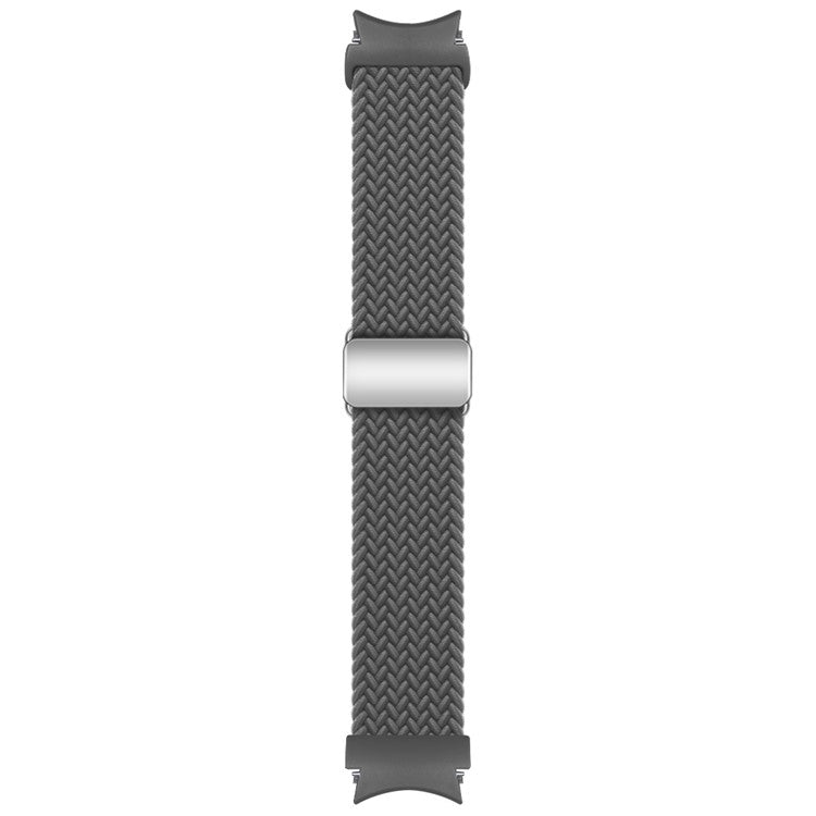 For Samsung Galaxy Watch FE 40mm / Watch7 / 6 / 6 Classic / 5 / 5 Active / 5 Pro / 4 / 4 Classic / 4 Active Braided Watch Band Magnetic Strap - Space Grey