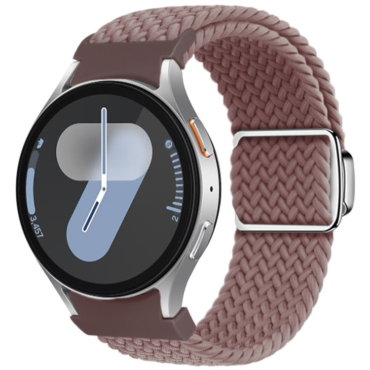 For Samsung Galaxy Watch FE 40mm / Watch7 / 6 / 6 Classic / 5 / 5 Active / 5 Pro / 4 / 4 Classic / 4 Active Braided Watch Band Magnetic Strap - Smoky Purple