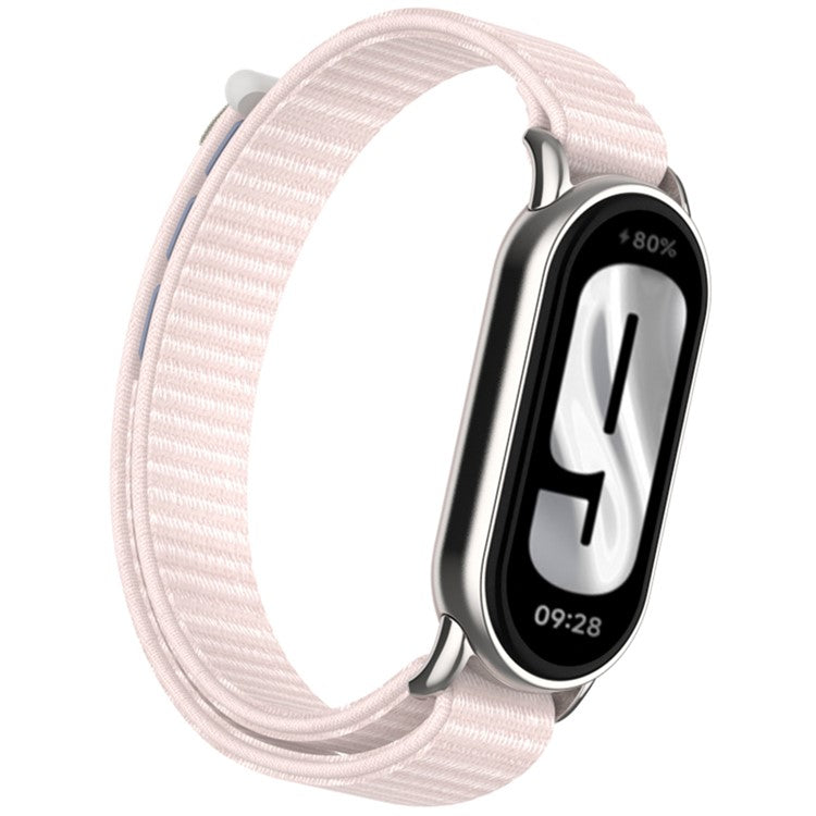 For Xiaomi Smart Band 9 / 8 Watch Strap Nylon Loop Adjustable Wrist Band - Pearl Pink