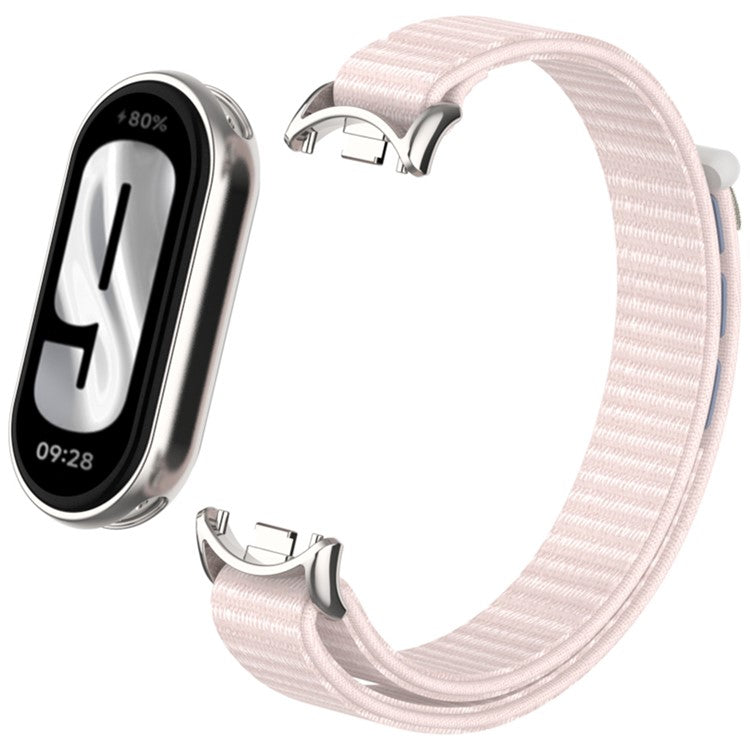 For Xiaomi Smart Band 9 / 8 Watch Strap Nylon Loop Adjustable Wrist Band - Pearl Pink