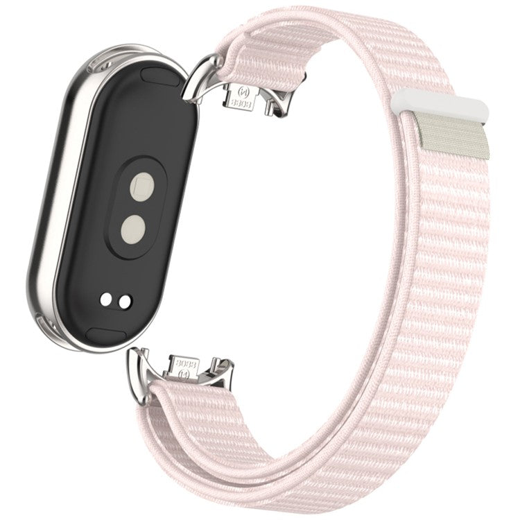 For Xiaomi Smart Band 9 / 8 Watch Strap Nylon Loop Adjustable Wrist Band - Pearl Pink