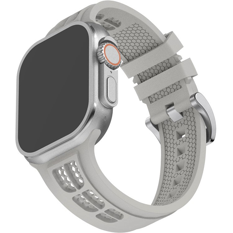 Watch Strap for Apple Watch Series 10 42mm / 9 8 7 41mm / SE (2023) SE (2022) SE 6 5 4 40mm / 3 2 1 38mm Silicone Band - Light Grey