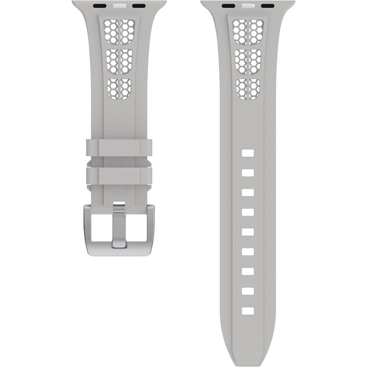 Watch Strap for Apple Watch Series 10 42mm / 9 8 7 41mm / SE (2023) SE (2022) SE 6 5 4 40mm / 3 2 1 38mm Silicone Band - Light Grey