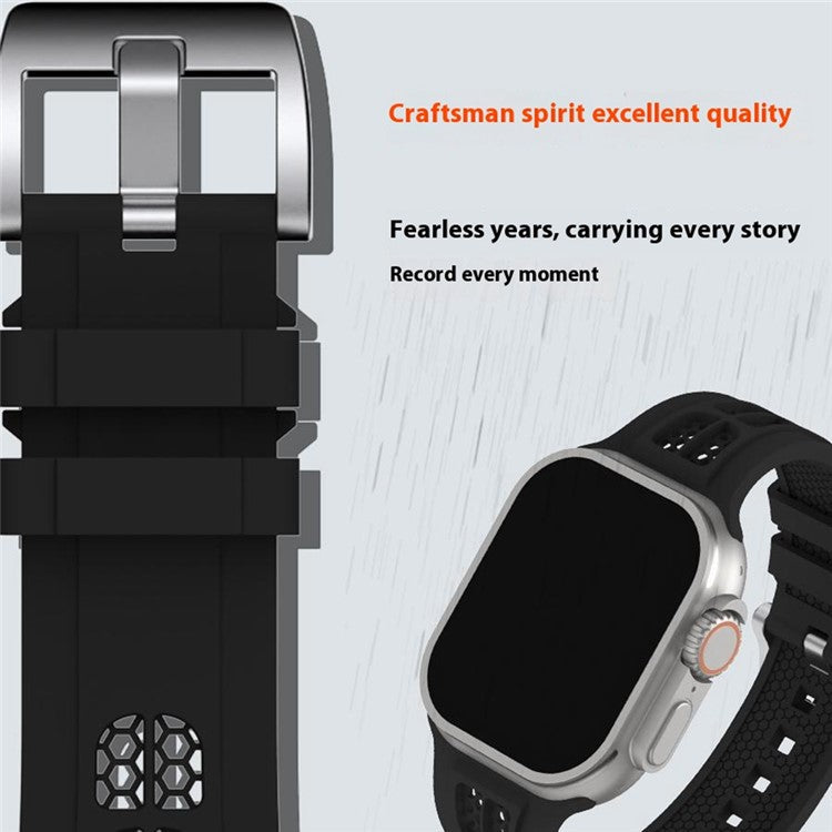 Watch Strap for Apple Watch 10 46mm / Ultra 2 / Ultra 49mm / 9 8 7 45mm / SE (2023) SE (2022) SE 6 5 4 44mm / 3 2 1 42mm Silicone Band - Light Grey