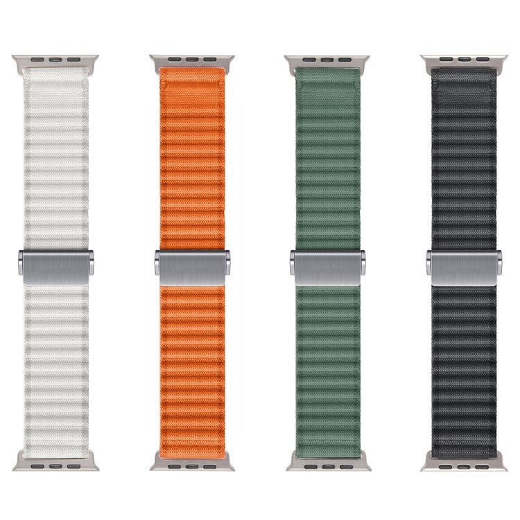 For Apple Watch Series 10 42mm / 9 8 7 41mm / SE (2023) SE (2022) SE 6 5 4 40mm / 3 2 1 38mm Wavy Texture Nylon Strap - Orange