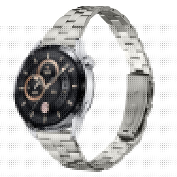 For Huami Amazfit 2 Stratos Watch Band Stainless Steel Three-Beads Replacement Strap - Titanium