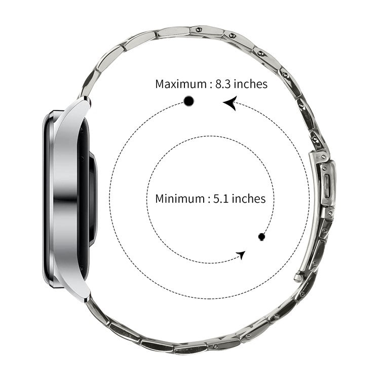 For Huawei Watch GT 42mm 46mm Watch Strap Ultra Thin Stainless Steel Replacement Band - Titanium