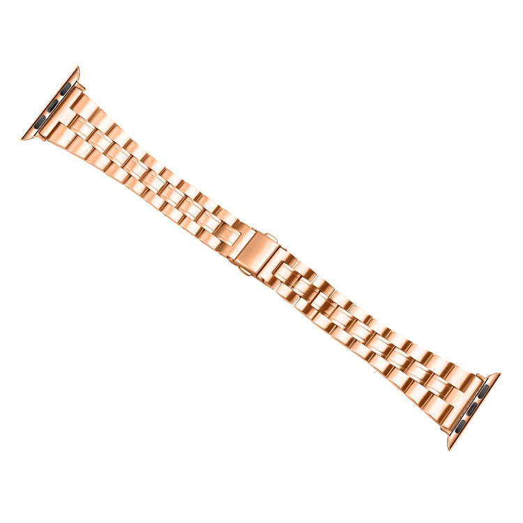 For Apple Watch Series 10 42mm / 9 8 7 41mm / SE (2023) SE (2022) SE 6 5 4 40mm / 3 2 1 38mm Watch Band Stainless Steel - Rose Gold