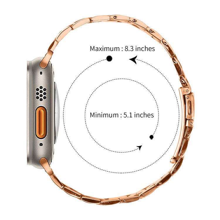 For Apple Watch Series 10 42mm / 9 8 7 41mm / SE (2023) SE (2022) SE 6 5 4 40mm / 3 2 1 38mm Watch Band Stainless Steel - Rose Gold