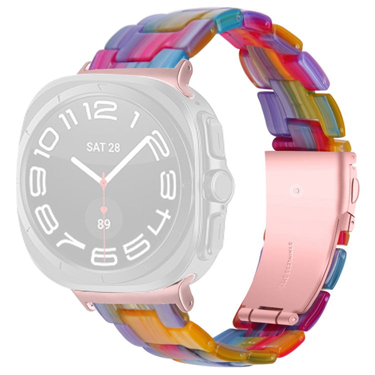 For Samsung Galaxy Watch Ultra 47mm Waterproof Resin Acrylic Watch Strap Buckle Design Wrist Band - Style D