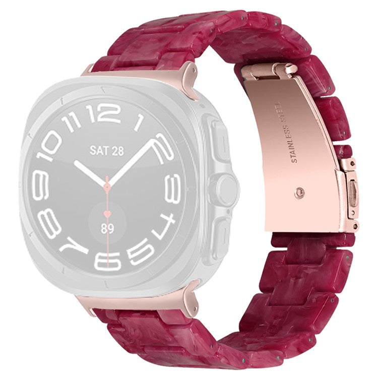 For Samsung Galaxy Watch Ultra 47mm Waterproof Resin Acrylic Watch Strap Buckle Design Wrist Band - Style F