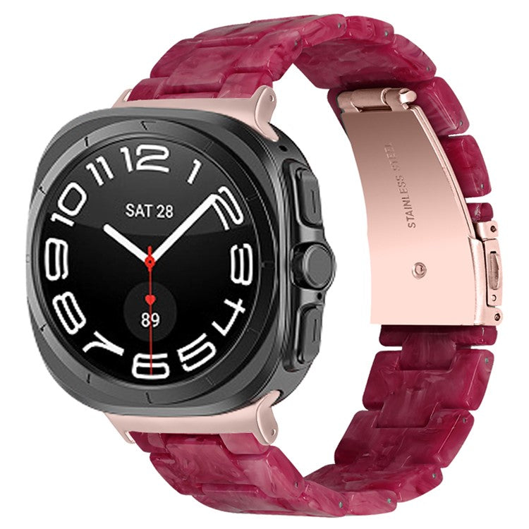 For Samsung Galaxy Watch Ultra 47mm Waterproof Resin Acrylic Watch Strap Buckle Design Wrist Band - Style F