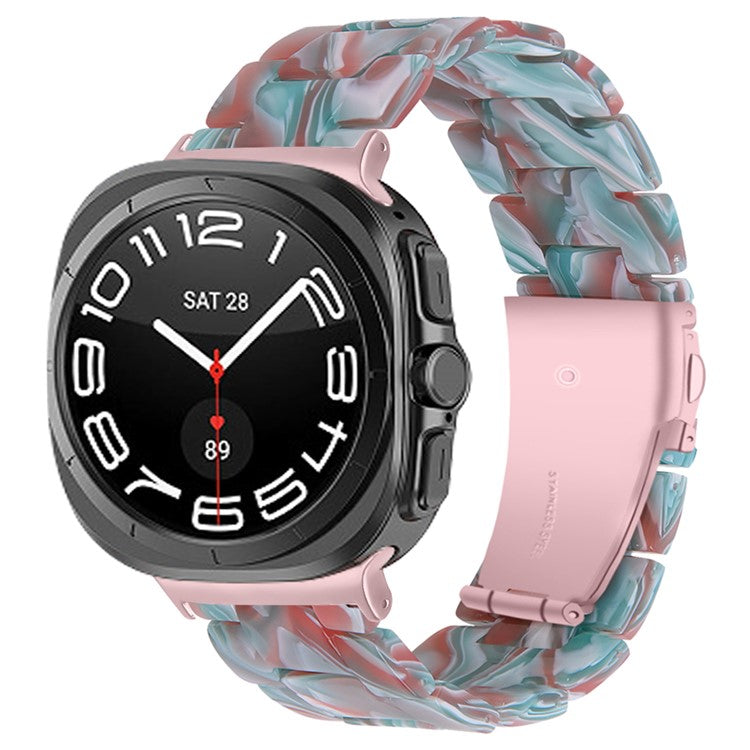 For Samsung Galaxy Watch Ultra 47mm Waterproof Resin Acrylic Watch Strap Buckle Design Wrist Band - Style I