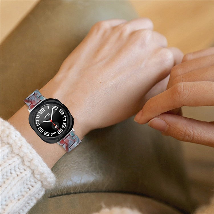 For Samsung Galaxy Watch Ultra 47mm Waterproof Resin Acrylic Watch Strap Buckle Design Wrist Band - Style I