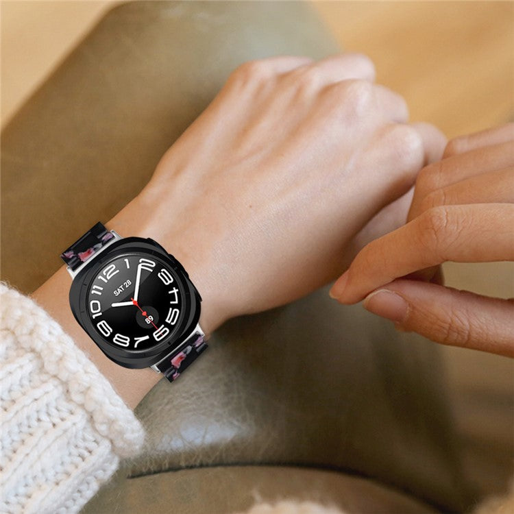 For Samsung Galaxy Watch Ultra 47mm Waterproof Resin Acrylic Watch Strap Buckle Design Wrist Band - Style N