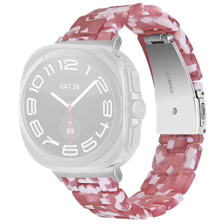 For Samsung Galaxy Watch Ultra 47mm Waterproof Resin Acrylic Watch Strap Buckle Design Wrist Band - Style Q