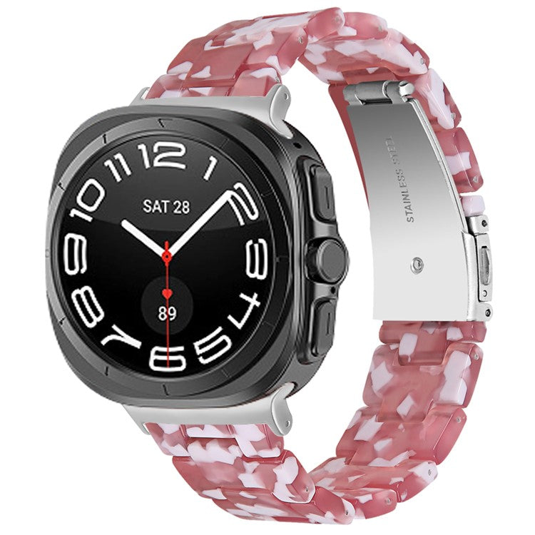 For Samsung Galaxy Watch Ultra 47mm Waterproof Resin Acrylic Watch Strap Buckle Design Wrist Band - Style Q