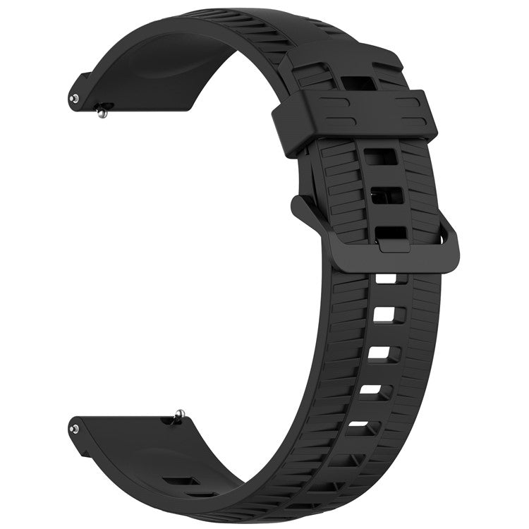 For Huawei Watch GT 3 42mm / GT 3 Pro 43mm Silicone Watch Strap 20mm Tire Texture Wrist Band - Black